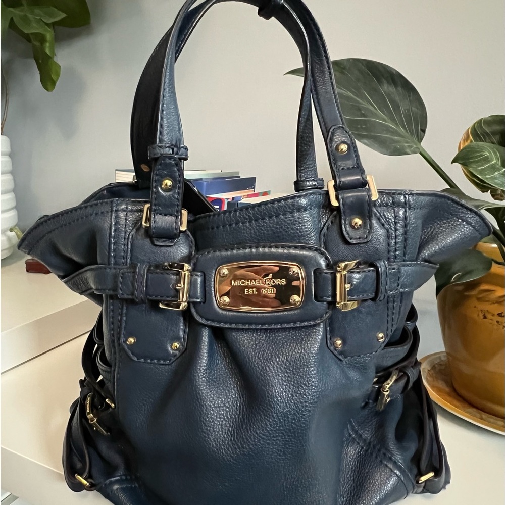 Navy Blue Michael Kors Shoulder Bag